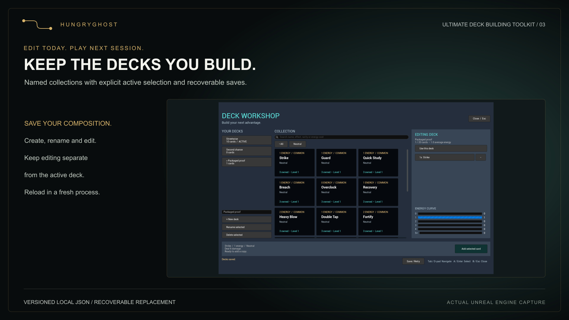 Named deck selected independently from the active deck in the standalone sample